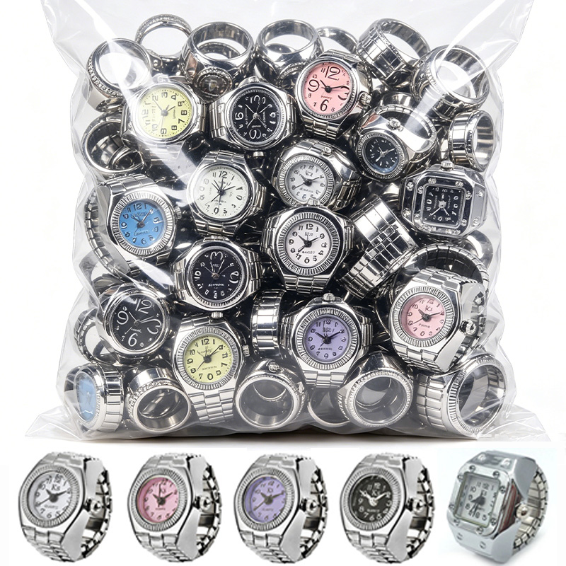 Vintage Jewelry Watches Women - Vintage Silber Mini Punk Uhren-Ringe Mode