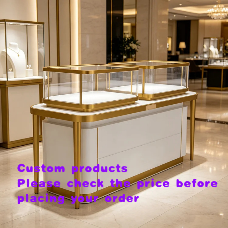 Jewelry And Watches Stores - Maßgefertigte Luxuriöse Hochwertige Edelstahl-Glas-Vitrine mit Schloss