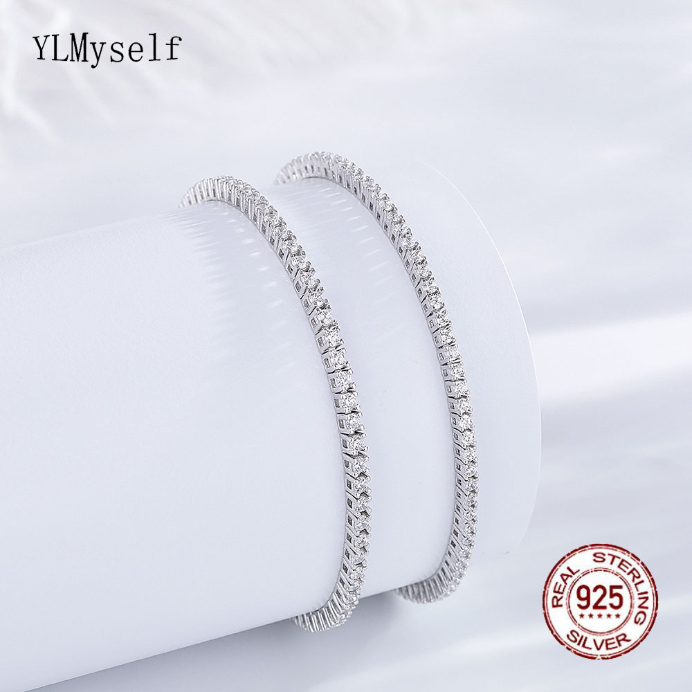 Tennis Bracelet Cubic - Echtes Silber 1,75 mm/1,5 mm weißer