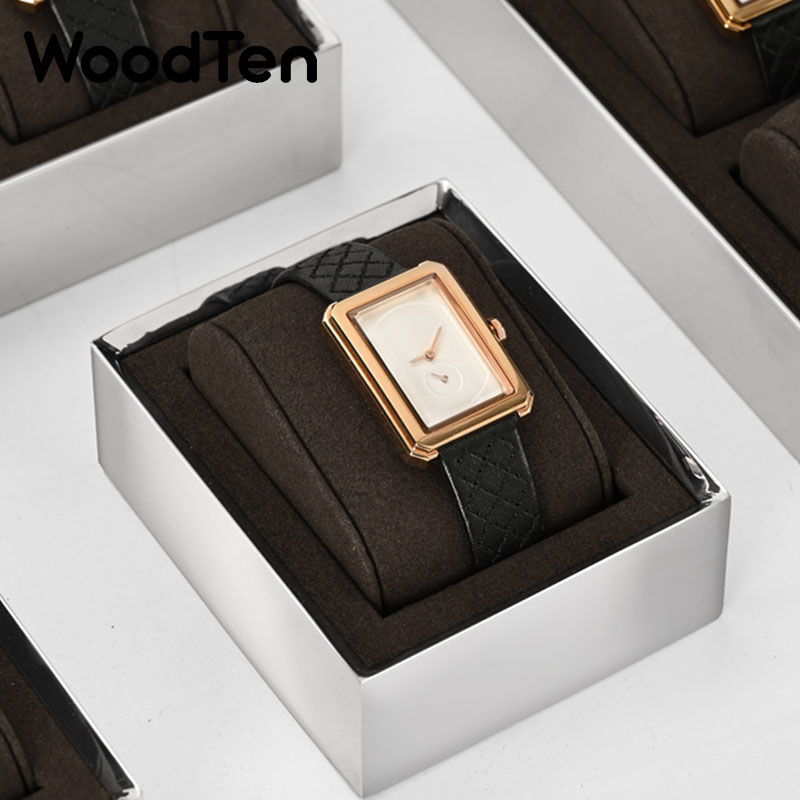 Jewelry Organizer Watches - WoodTen Uhrenständer Uhren-Thekenaufsteller Mikrofaser-Uhrenpräsentationszubehör Uhrenorganizer Schmuck-Aufbewahrung