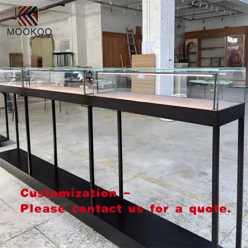 Jewelry And Watches Stores - Anpassbare Glasvitrine mit Metallrahmen für Schmuck-