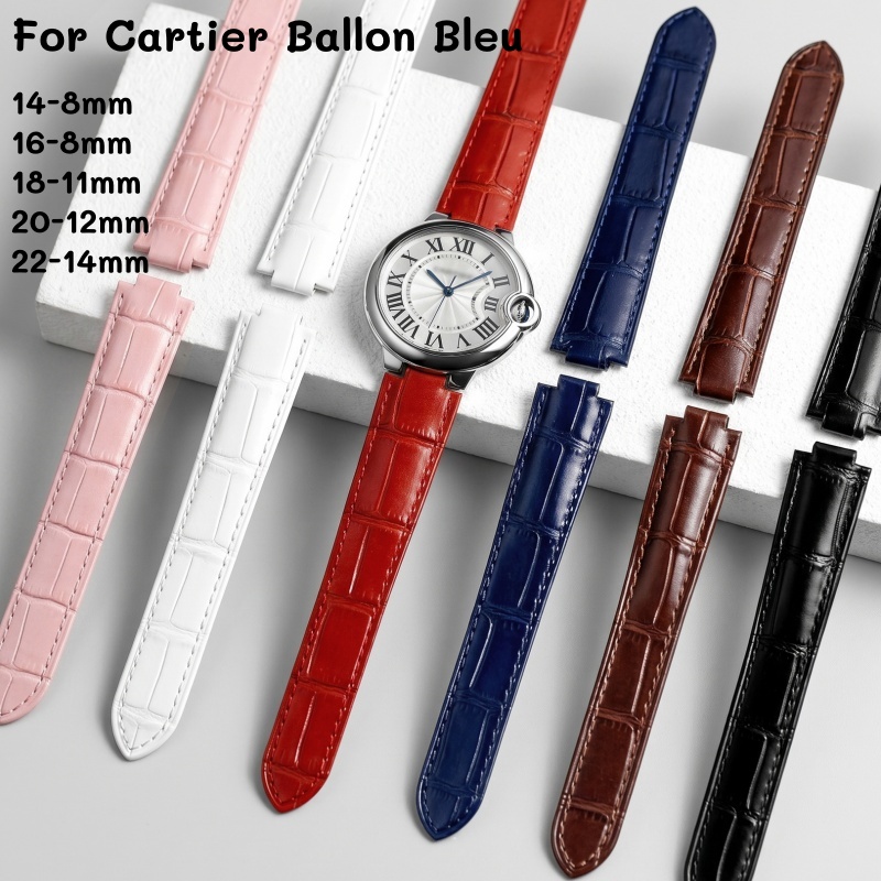 Cartier Watch Ballon Bleu - Leder-Uhrenarmband mit Doppelkonvexen Anschlüssen für Cartier