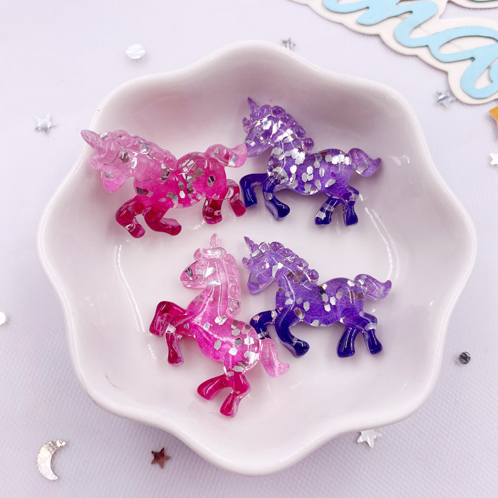 Paradise Jewelry & Watches Llc Miami Photos - 6PCS Bunte Harz Glitter 3D Einhorn