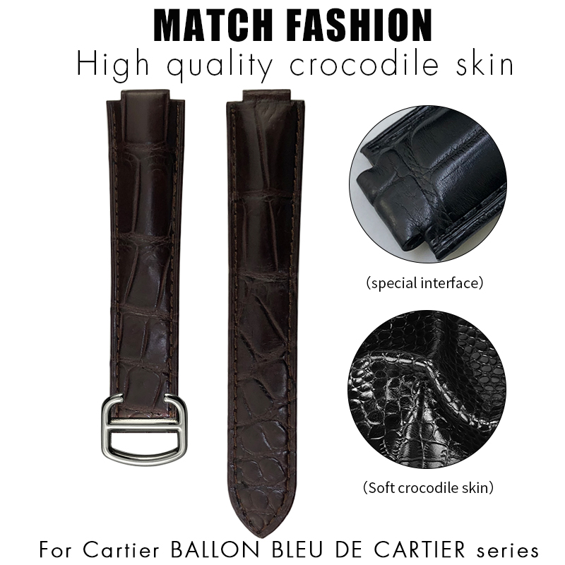 Cartier Watch Ballon Bleu - Krokodil leder Uhren armband für Ballon