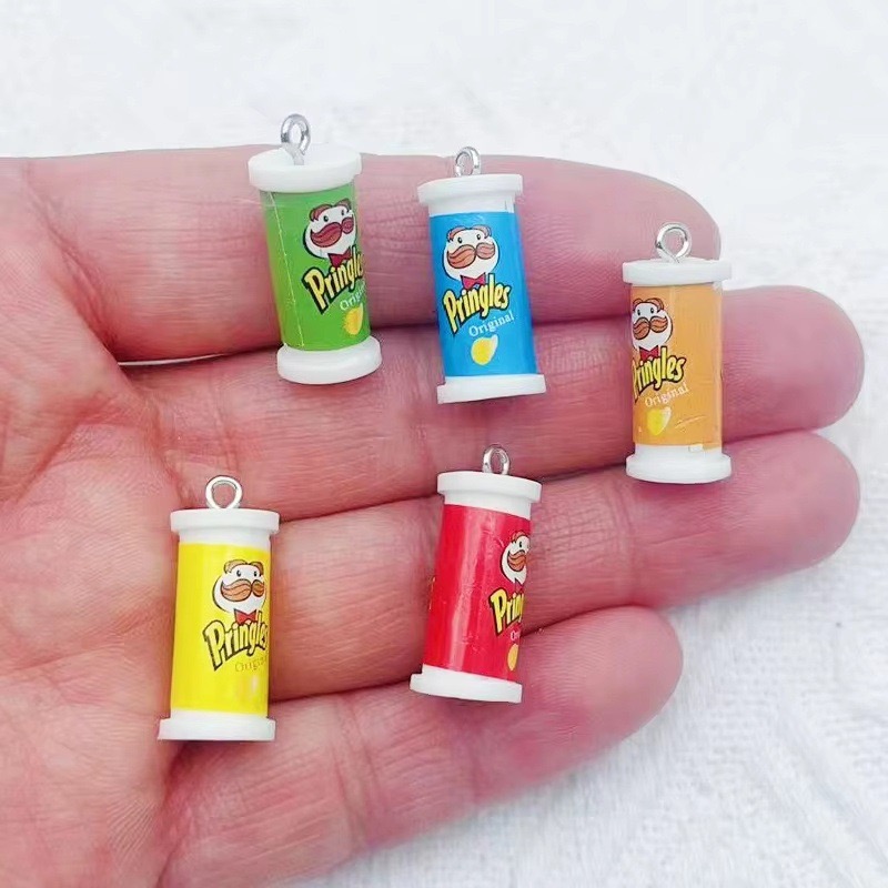 Drop Earrings - 10 Stück Simulierte 3D-Eimerförmige Kartoffelchips-Anhänger aus
