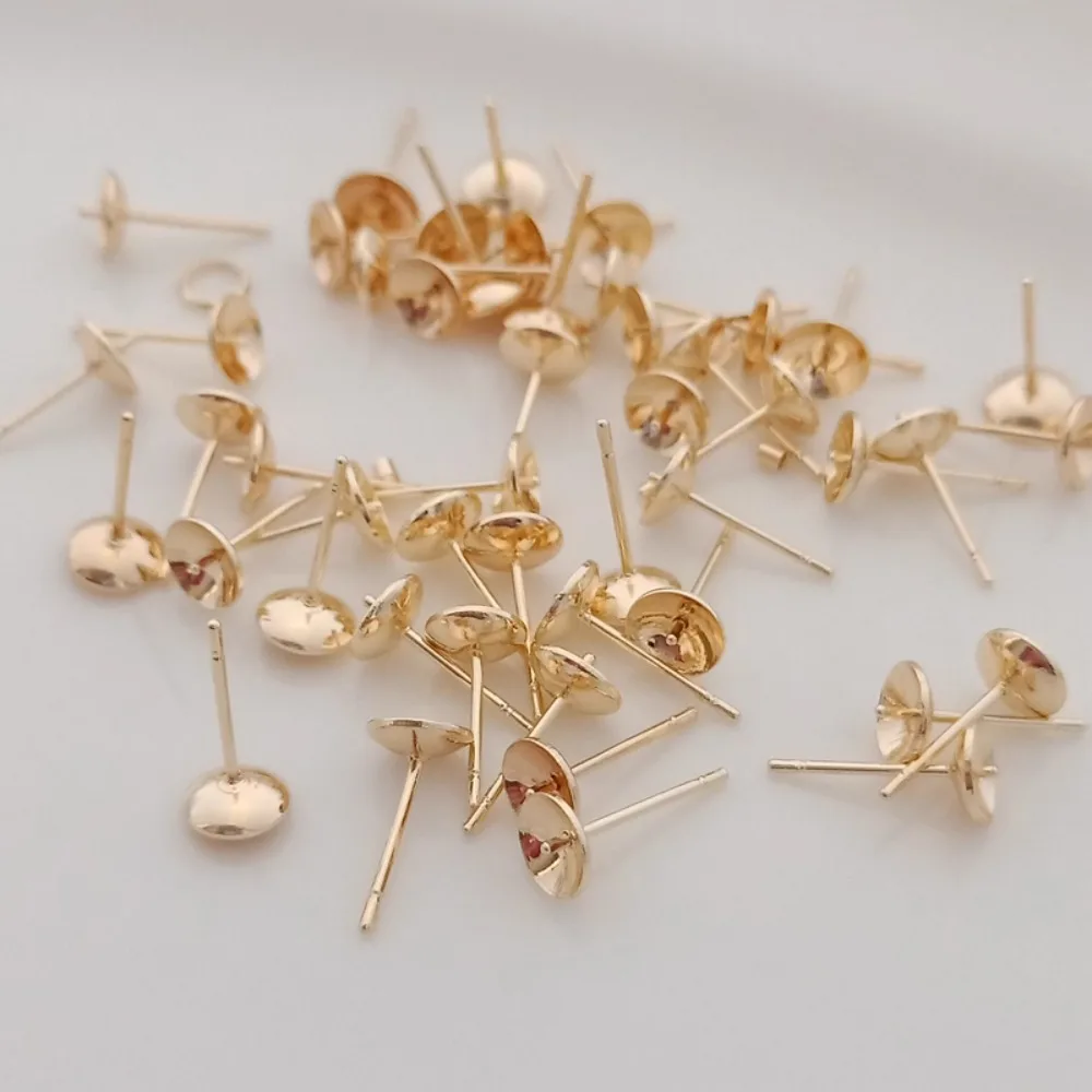 Pearl Stud Earrings - 14K vergoldete Perlenzubehör, eingefühlte Ohrstecker mit