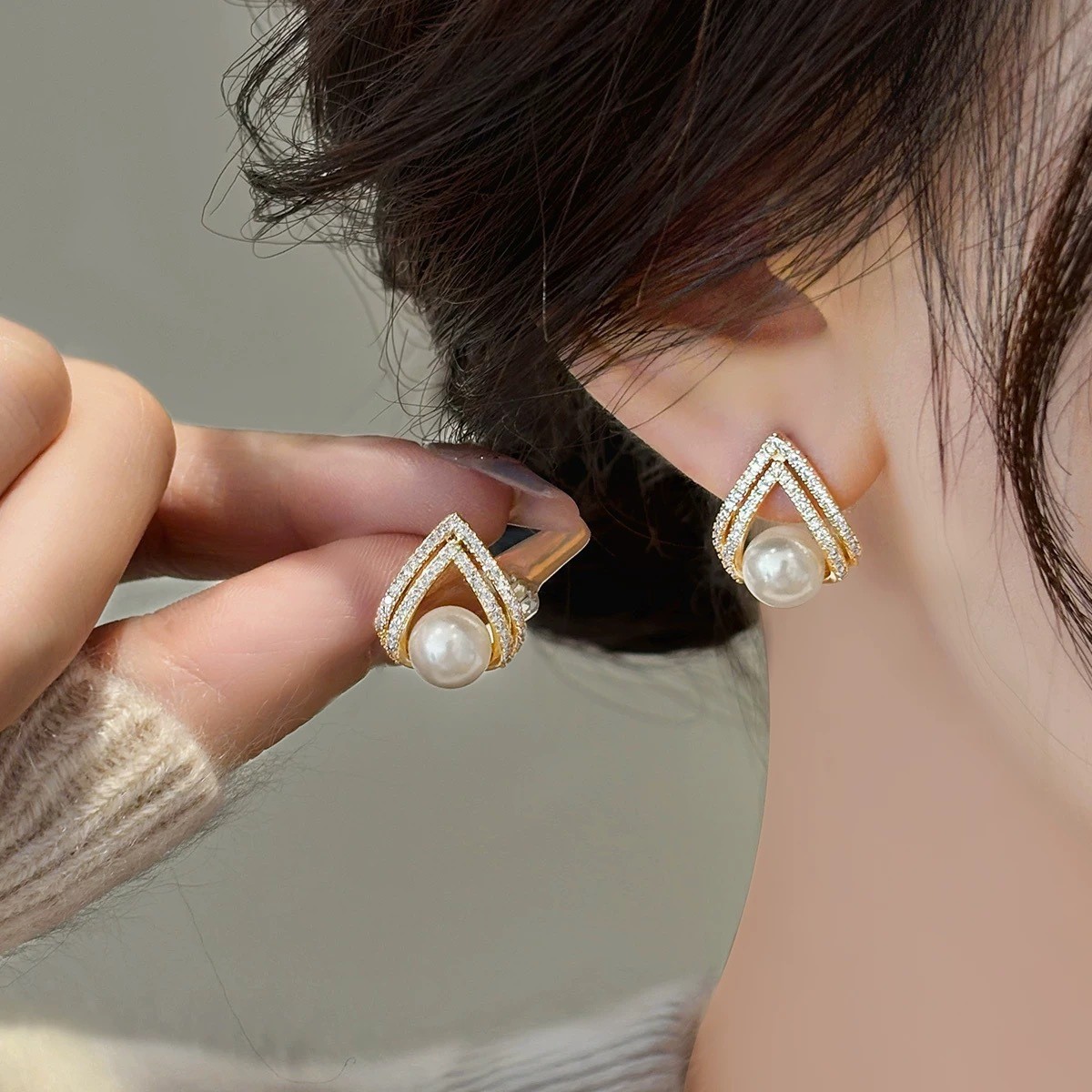 925 Silber Nadel Koreanische M – Pearl Stud Earrings Bewertung und Preis