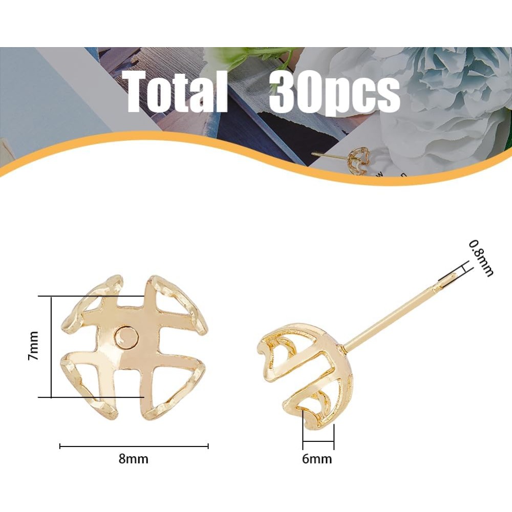 30 Stück Ohrring-Montage, 4-He – Pearl Stud Earrings Bewertung und Preis