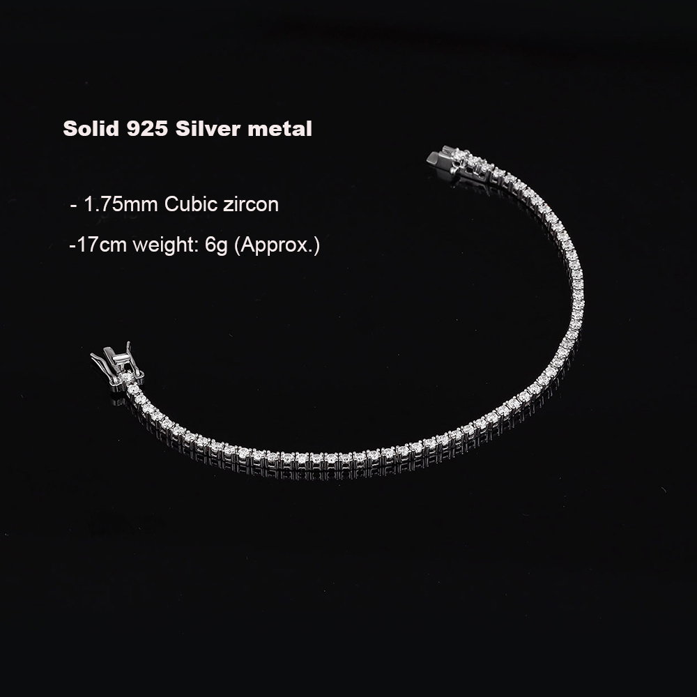Echtes Silber 1,75 mm/1,5 mm w – Tennis Bracelet Cubic Bewertung und Preis