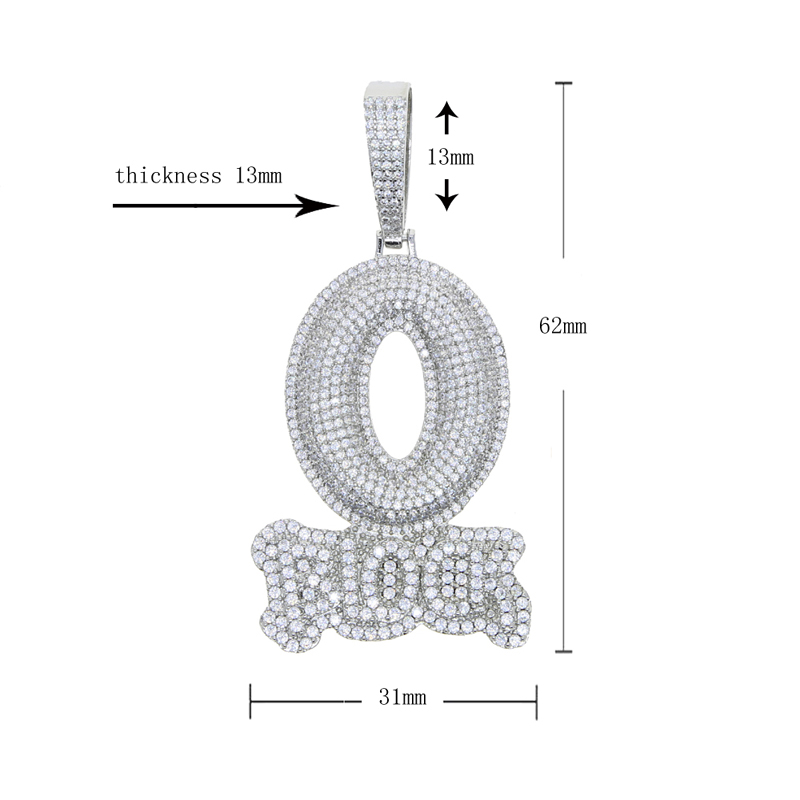 Iced Out Buchstabe O Block Anh – Tennis Bracelet Cubic Bewertung und Preis