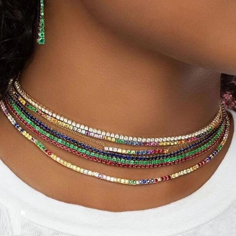 Bunte CZ Tennis Choker Halsket – Tennis Bracelet Cubic Bewertung und Preis