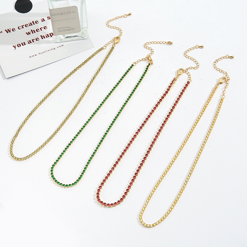 Bunte CZ Tennis Choker Halsket – Tennis Bracelet Cubic Bewertung und Preis