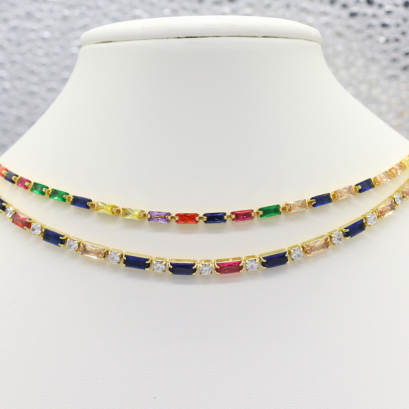 Bunte CZ Tennis Choker Halsket – Tennis Bracelet Cubic Bewertung und Preis