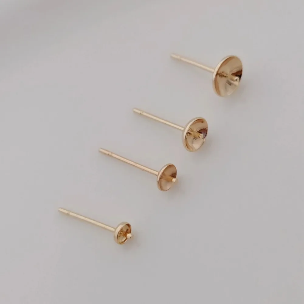 14K vergoldete Perlenzubehör,  – Pearl Stud Earrings Bewertung und Preis