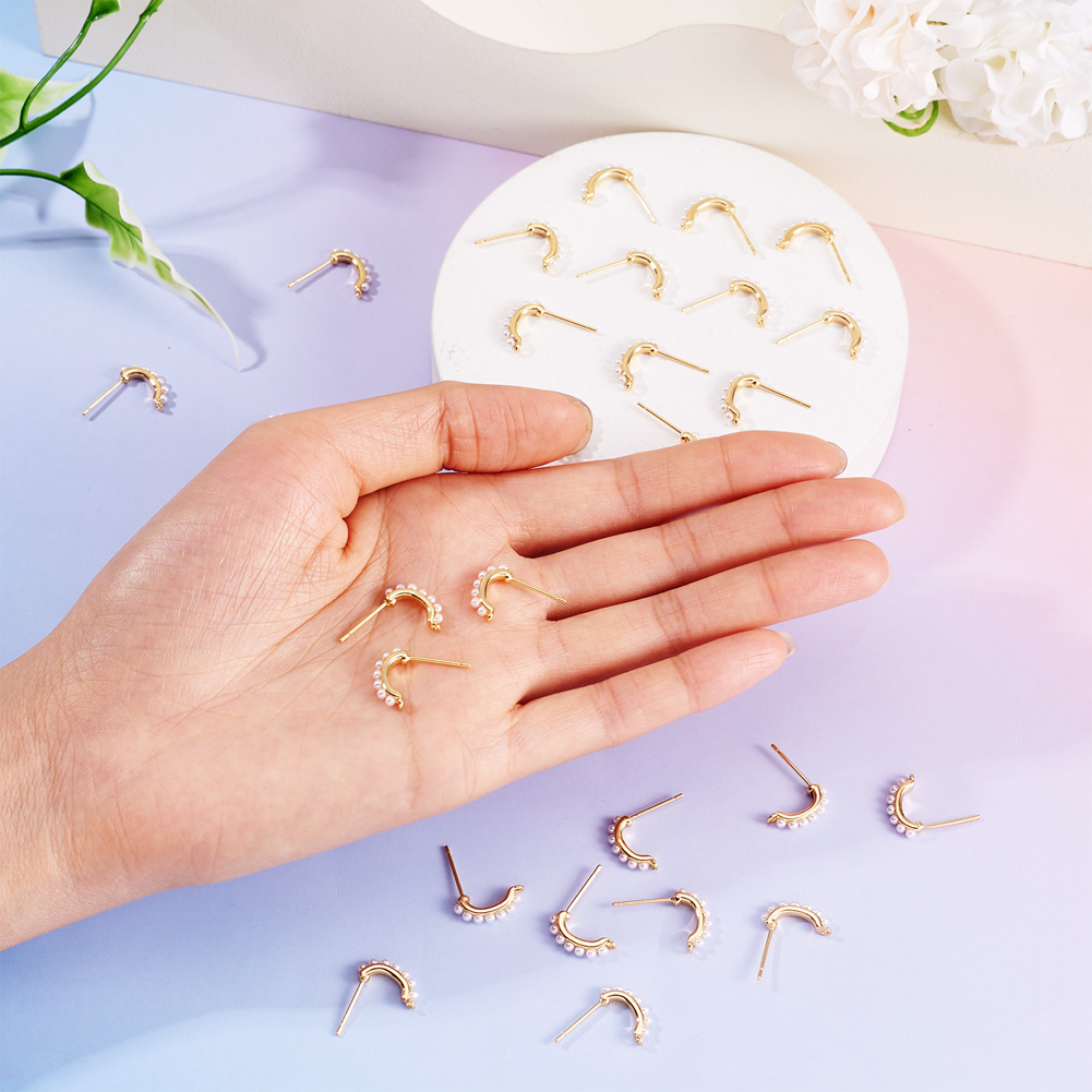 30 Stück Messing-Ohrstecker-Zu – Pearl Stud Earrings Bewertung und Preis