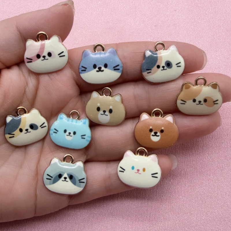 12 Stück bedruckte Katzenkopf- – Drop Earrings Bewertung und Preis