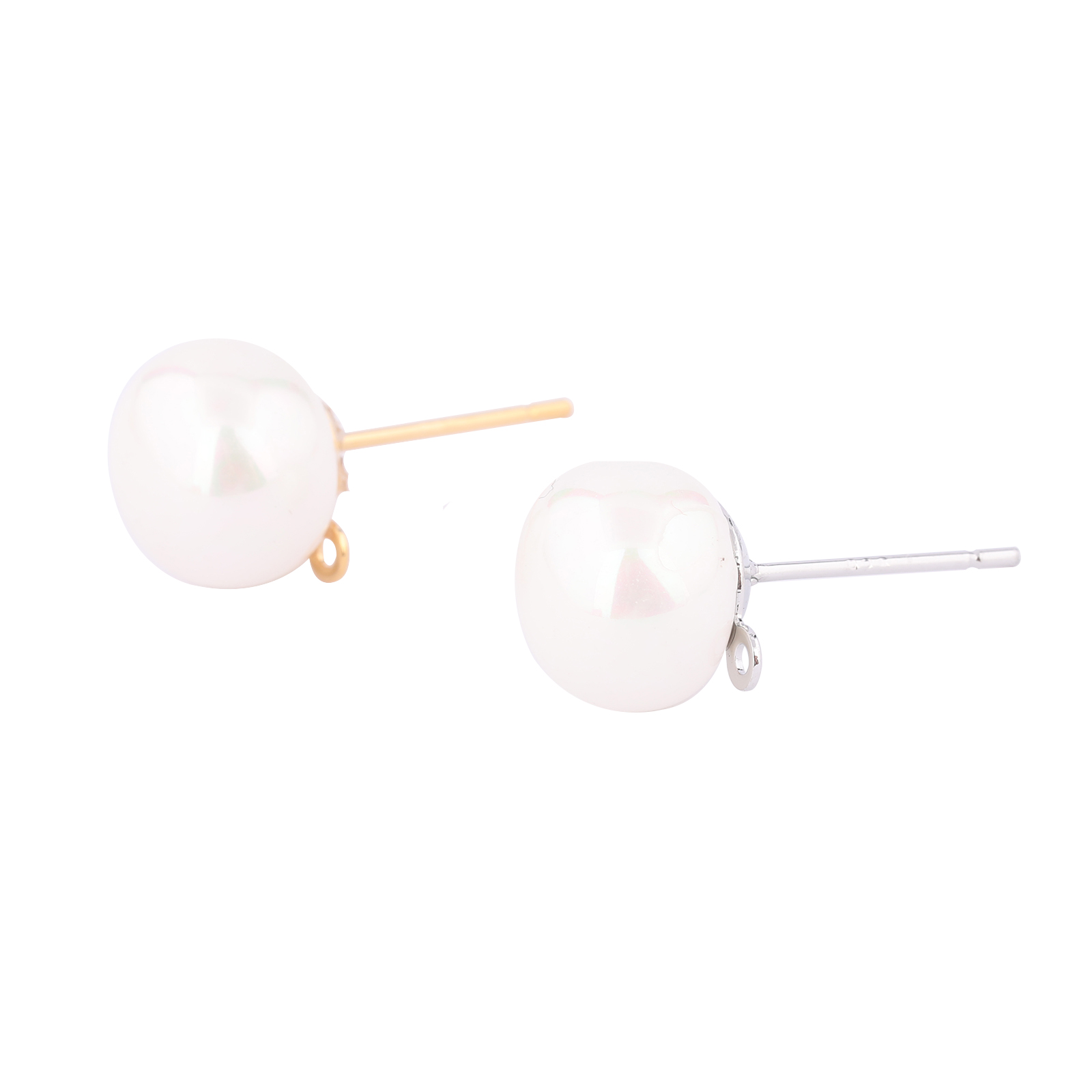 10 Stück Kupfer weiß K vergold – Pearl Stud Earrings Bewertung und Preis